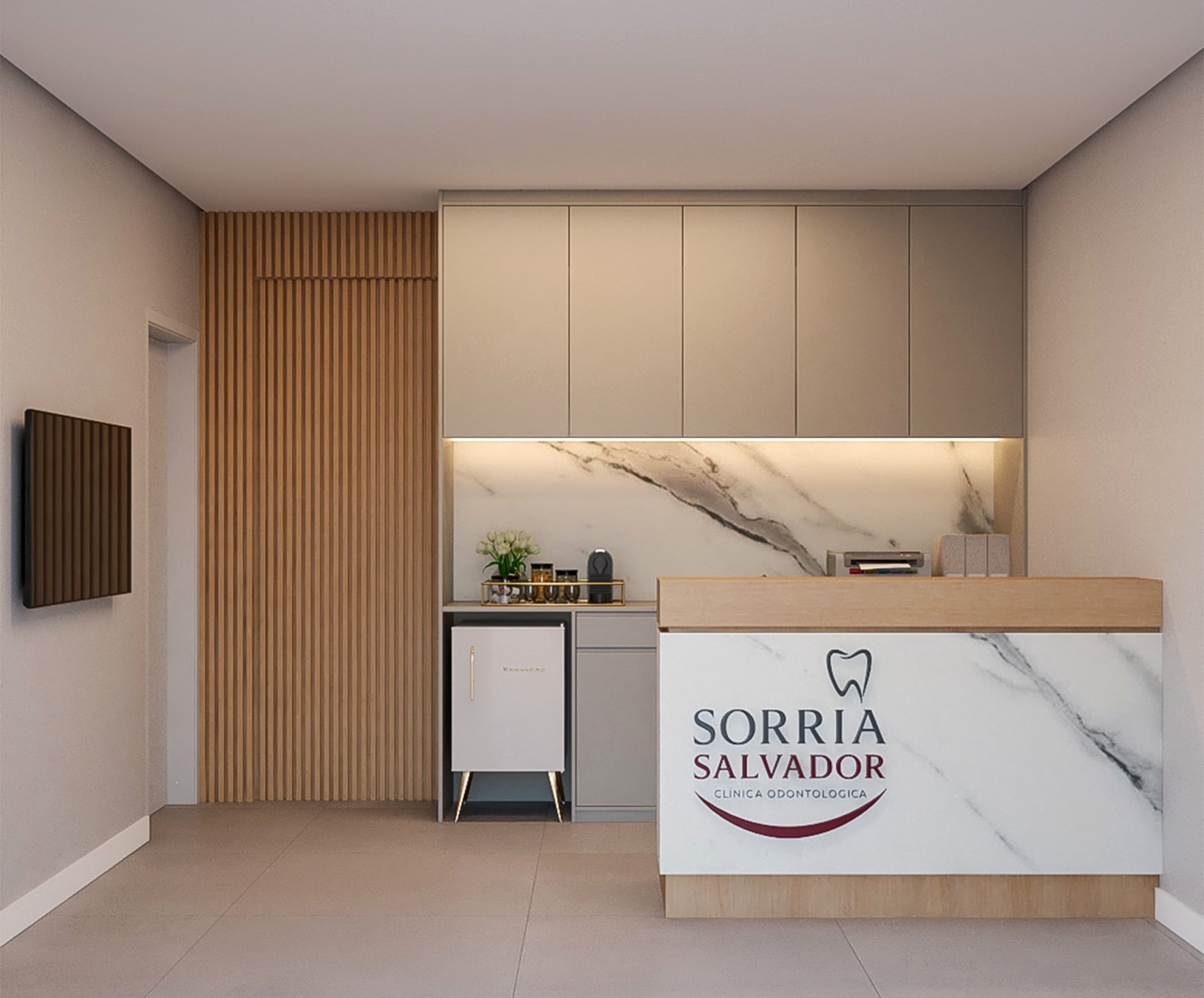 Recepção da clínica Sorria Salvador em Periperi